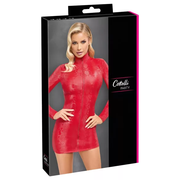 Cottelli - Schlangenhaut-Minikleid (rot)