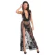 Noir - Transparenter Maxikleid mit Blumenmuster (Schwarz)