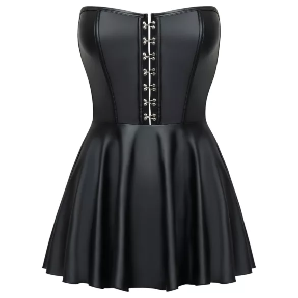 Cottelli - Glänzendes Minikleid mit Faltenrock (schwarz)