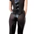 Cottelli - kurzärmeliger glänzender Overall (schwarz) - S