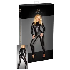 Noir - Glänzender Langarm-Overall (schwarz) - M