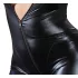 Cottelli Plus Size - glänzender langärmeliger Party-Overall (schwarz) - 4XL