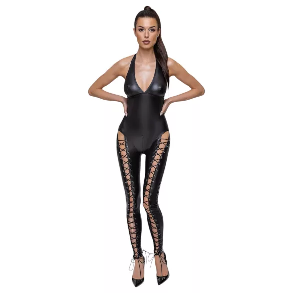 Cottelli Party - Halterneck-Overall mit Schnürung (Schwarz)