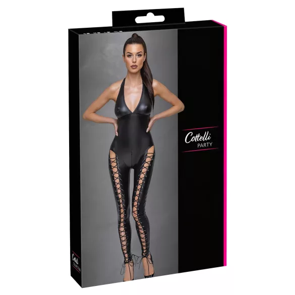 Cottelli Party - Halterneck-Overall mit Schnürung (Schwarz) - M
