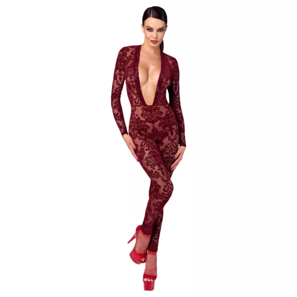 Noir Kink Royal - transparente Catsuit (Rot)