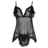 Cottelli - Luftiges, gerüschtes Babydoll (schwarz)