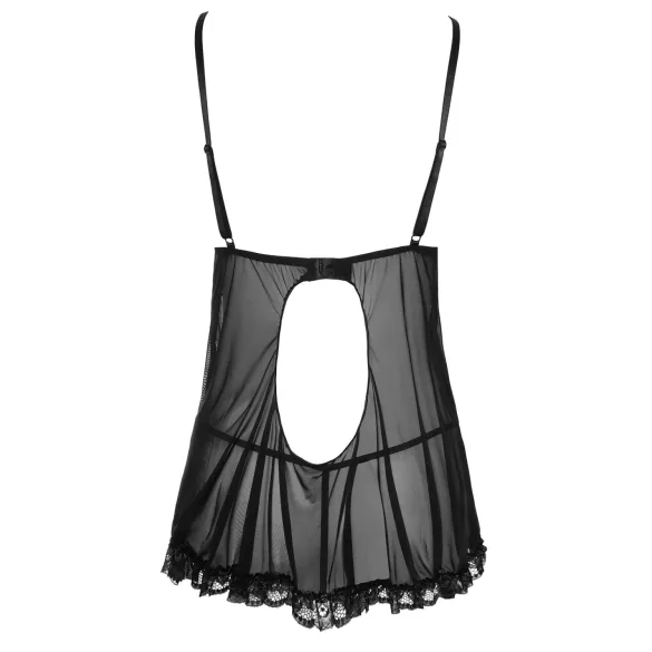 Cottelli - Luftiges, gerüschtes Babydoll (schwarz) - M