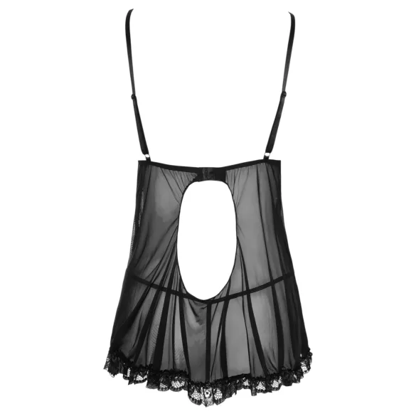 Cottelli - Luftiges, gerüschtes Babydoll (schwarz) - L