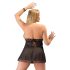 Cottelli Plus Size - Luftiges Spitzen-Babydoll (Schwarz) - 2XL