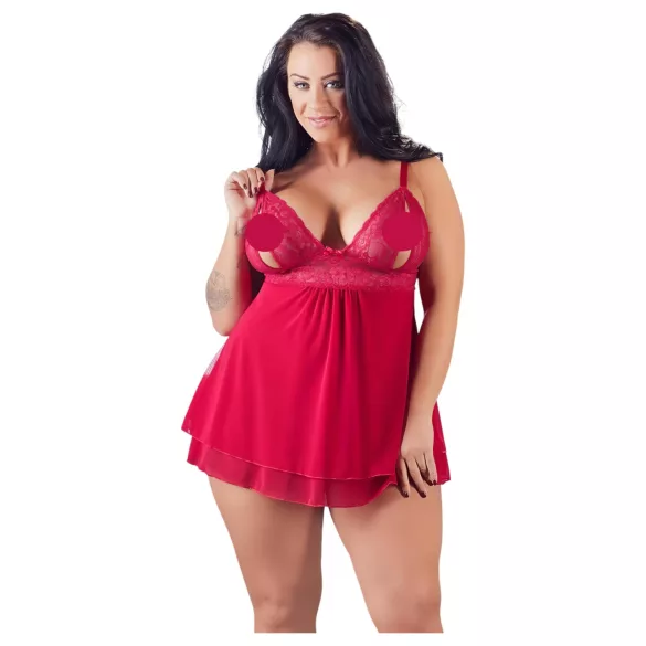 Cottelli Plus Size - Spitzen Babydoll (Rot)