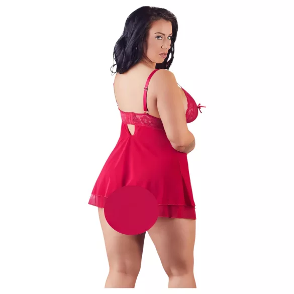 Cottelli Plus Size - Spitzen Babydoll (Rot)
