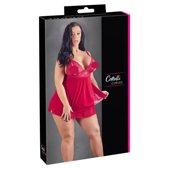 Cottelli Plus Size - Spitzen Babydoll (Rot) - 4XL