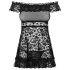 Obsessive Flores - Rüschen-Babydoll und String (Schwarz) - L/XL
