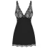 Obsessive Luvae - Blumen-Strass Nachthemd & String (schwarz)