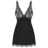 Obsessive Luvae - Edelblumen Negligé & Tanga (schwarz) - L/XL
