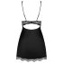 Obsessive Luvae - Edelblumen Negligé & Tanga (schwarz) - L/XL