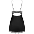 Obsessive Luvae - Blumen-Strass Nachthemd & String (schwarz) - L/XL