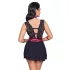 Cottelli Bondage - Spitzenbabydoll mit Halsband (schwarz)