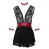 Cottelli Bondage - Spitzenbabydoll mit Halsband (schwarz)