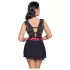 Cottelli Bondage - Spitzenbabydoll mit Halsband (schwarz) - M