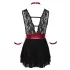 Cottelli Bondage - Spitzenbabydoll mit Halsband (schwarz) - M
