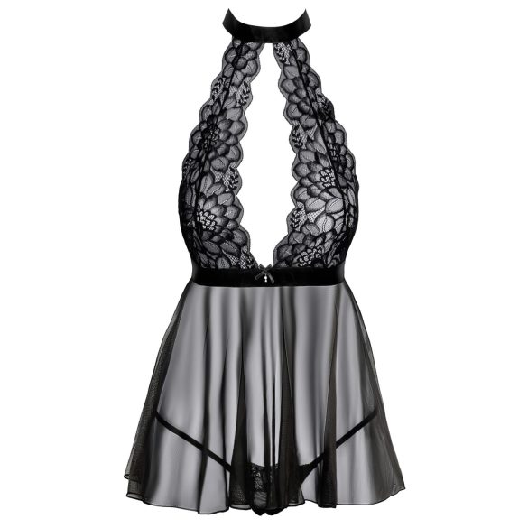 Kissable - Halsband-Spitze-Babydoll (schwarz)