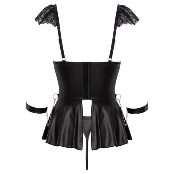 Cottelli Bondage - Spitzen Minikleid mit Handschellen (schwarz) - M