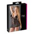Cottelli Plus Size - Spitzen-Negligé transparent (schwarz)