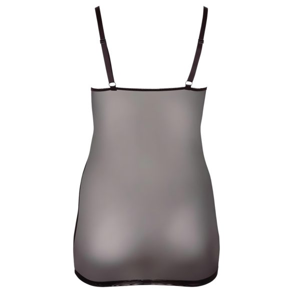 Cottelli Plus Size - Spitzen-Negligé transparent (schwarz)