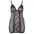 Cottelli Plus Size - Spitzen-Negligé transparent (schwarz) - 4XL
