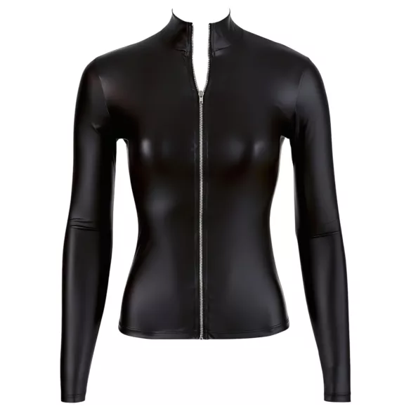 Cottelli - Glänzender Langarm-Body Damen (schwarz) - M