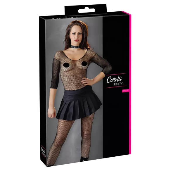 Cottelli - Gefalteter Minirock (schwarz) - M