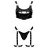 Black Level - Lack-Kleid Set (schwarz)