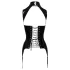 Black Level - Offenes Oberteil mit Strapsen (Schwarz) - XL