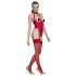 Black Level - Offener Body mit Halsband (Rot) - L
