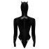 Black Velvet - Langarm Batwoman Body (schwarz) - L
