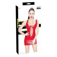 Black Level - Lack-Minidress mit Schnürung (Rot)