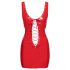 Black Level - Schnürlack Minikleid (Rot) - L