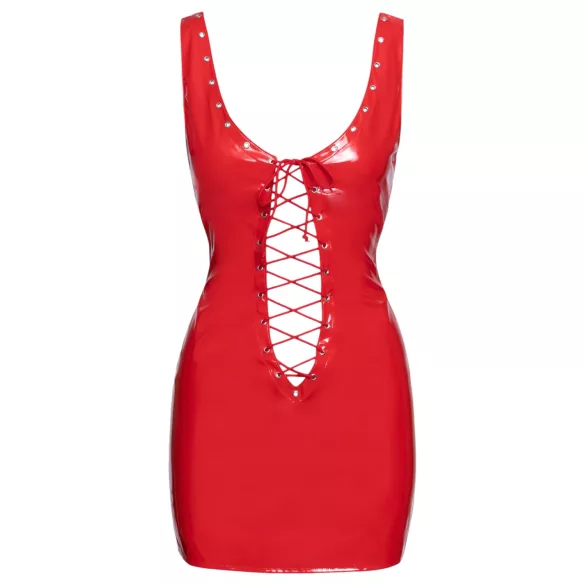 Black Level - Lack-Minidress mit Schnürung (Rot) - 2XL