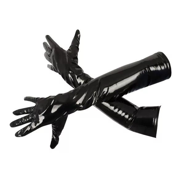 Black Level - Glänzende Lackhandschuhe (schwarz)