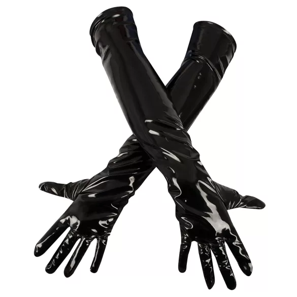 Black Level - Glänzende Lackhandschuhe (schwarz) - XL