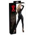 Damen-Latexanzug in Schwarz, langärmlig