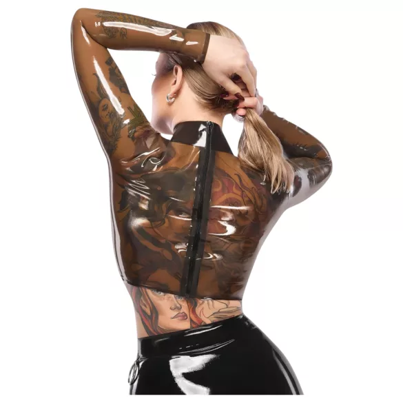 Latex X durchsichtiges Latex-Oberteil (transparent-schwarz)