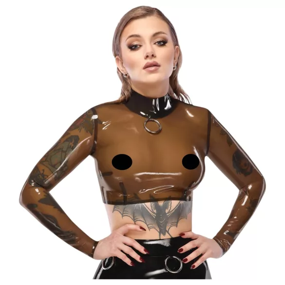Latex X durchsichtiges Latex-Oberteil (transparent-schwarz)