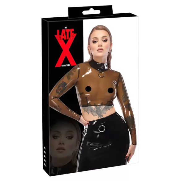 Latex X durchsichtiges Latex-Oberteil (transparent-schwarz) - M