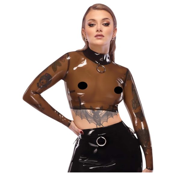 LATEX - Durchsichtiger Latex-Oberteil (durchsichtig-schwarz) - S-L - 2XL