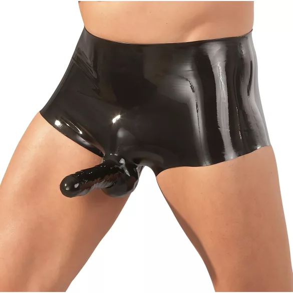 Latex-Boxer + Penismanschette (schwarz)