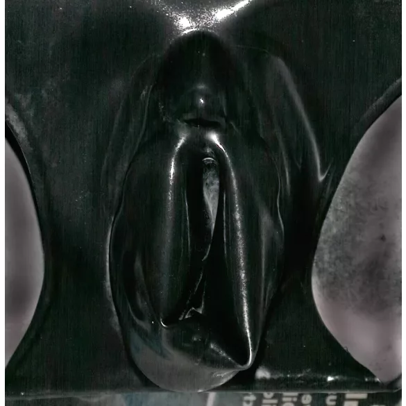 Latex Damen-Slip mit Kondom (schwarz) - M