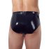 LATEX - Männer Slip mit Innenkegel Anal-Dildo (schwarz) - L