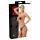 Latex schwarze äußere Unterhose + 2 innere Dildos (S-L)